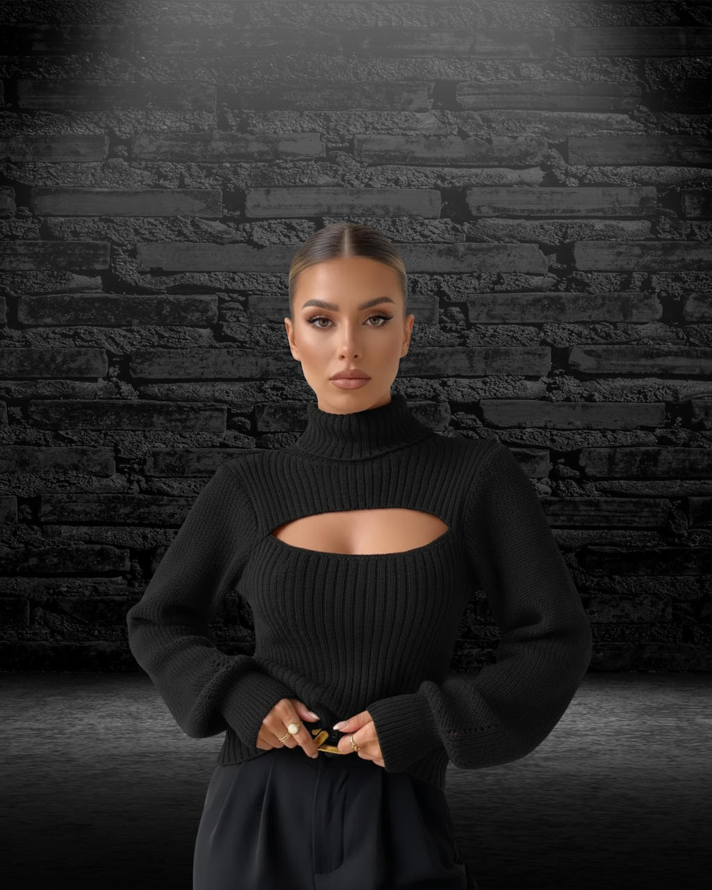 TOP | DE PUNTO DE MANGA LARGA