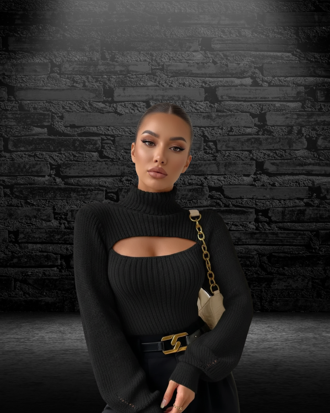 TOP | DE PUNTO DE MANGA LARGA