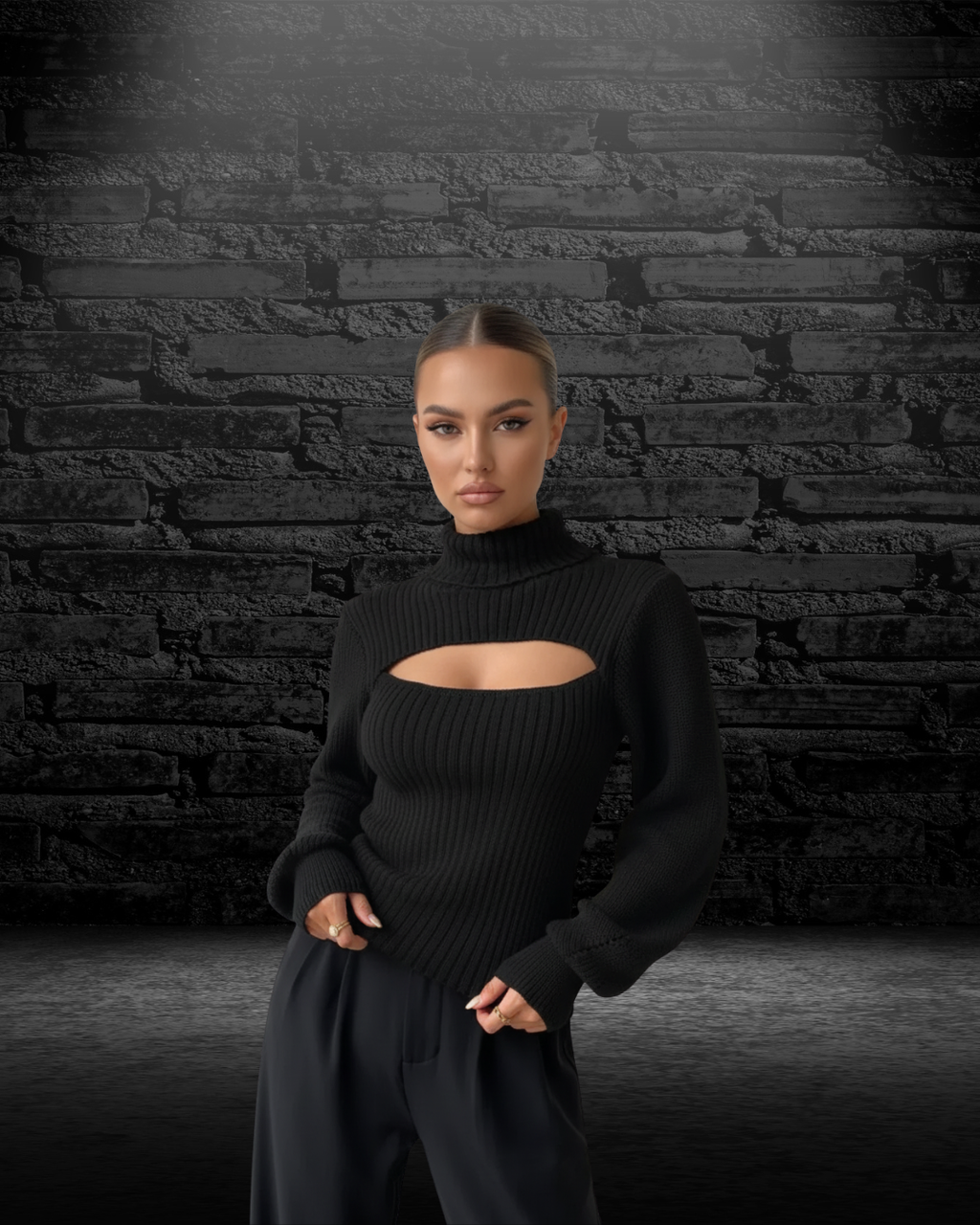 TOP | DE PUNTO DE MANGA LARGA