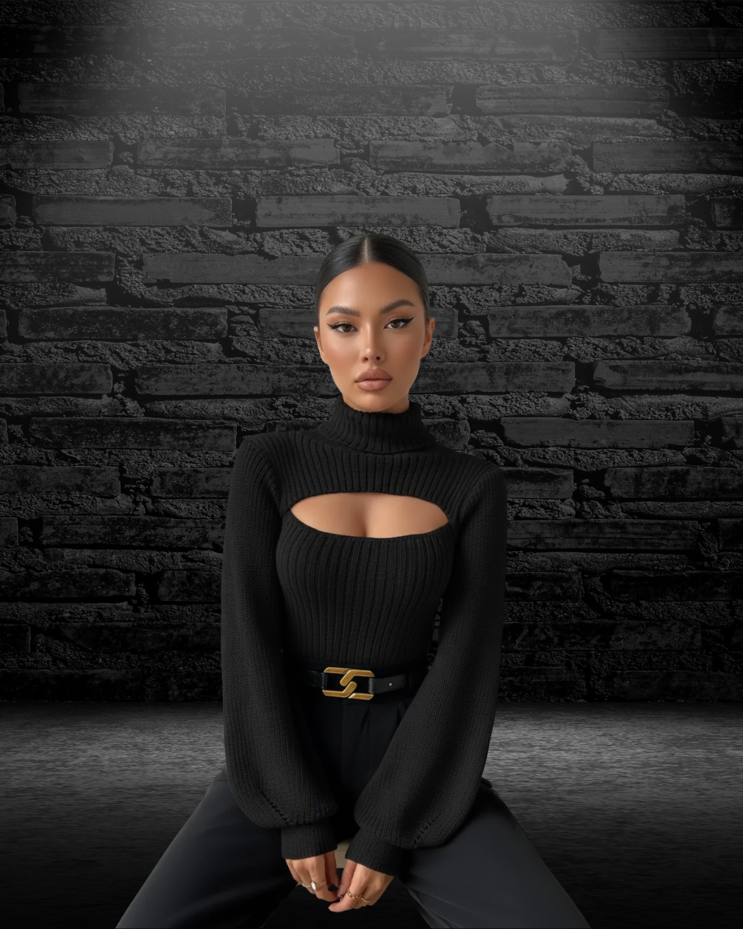 TOP | DE PUNTO DE MANGA LARGA