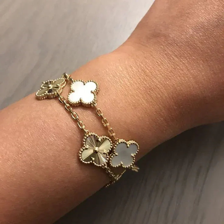 PULSERA | TRÉBOL BLANCA