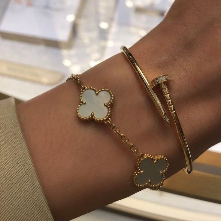 PULSERA | TRÉBOL BLANCA