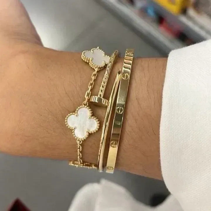 PULSERA | TRÉBOL BLANCA